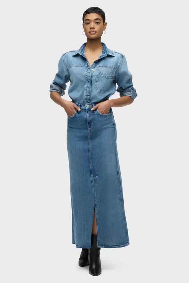 Skirts Women Hudson Jeans Reconstructed Skirt Maxi Sugarcoat Skirts Women Hudson Jeans Reconstructed Skirt Maxi Sugarcoat