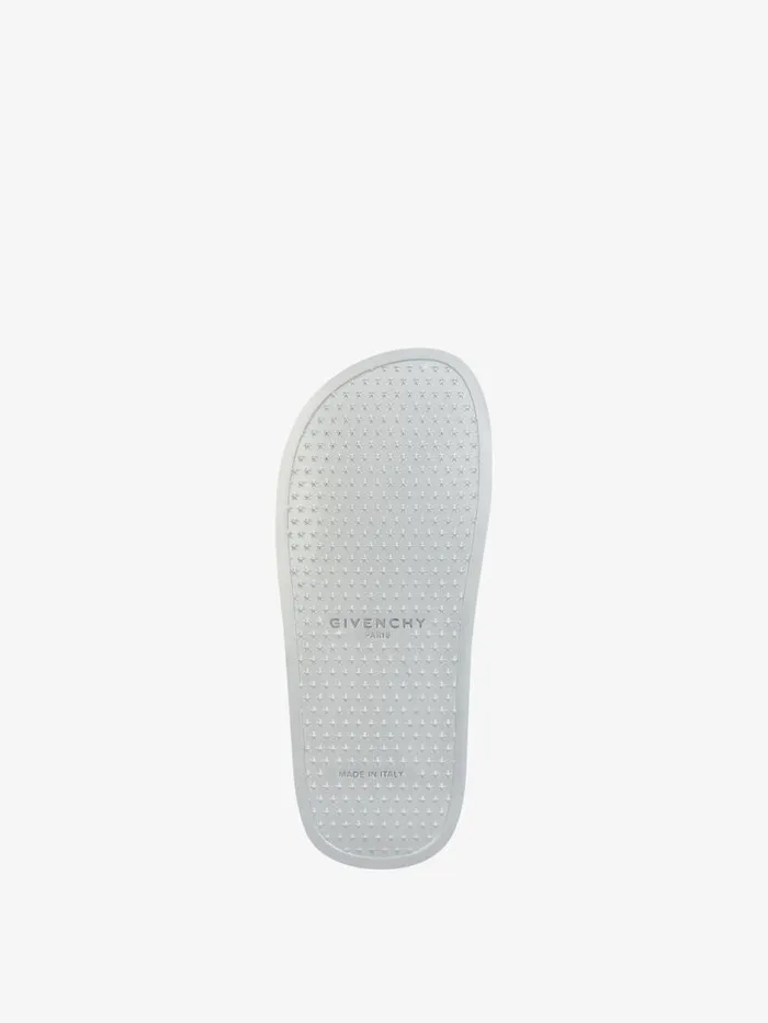 Slide Flat Sandals In Rubber Silvery Women Givenchy Slides and Sandals
