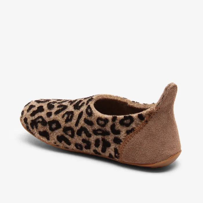 Slippers BABY bisgaardshoes basic wool brownleopard Brown