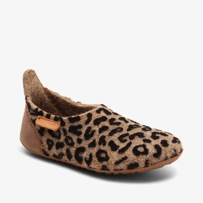 Slippers BABY bisgaardshoes basic wool brownleopard Brown