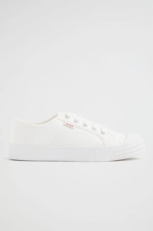 Sneakers and Trainers Teen Girl Seed Heritage Basic Canvas Lace Up Sneaker White