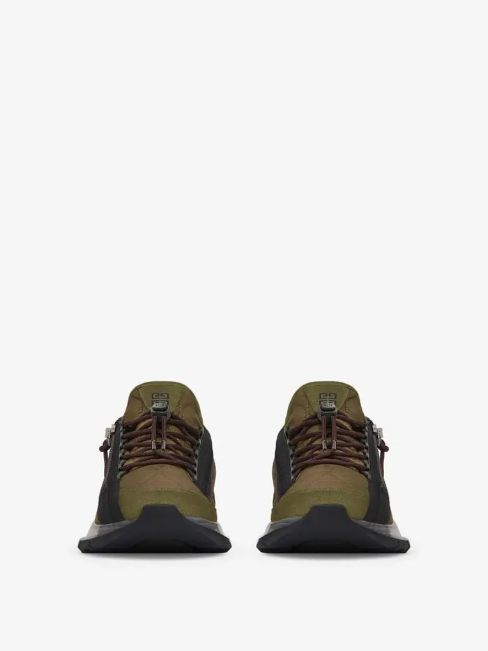 Spectre Sneakers In Quilted Fabric And Suede Khakiblack Men Givenchy Sneakers