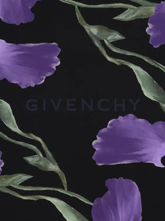 Square In Silk With Floral Print Purple Women Givenchy Scarves