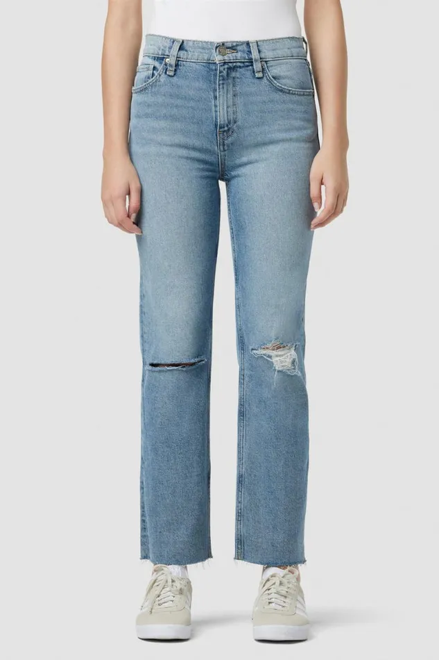Straight Women Hudson Jeans Remi HighRise Straight Ankle Jean Destructed Obsession