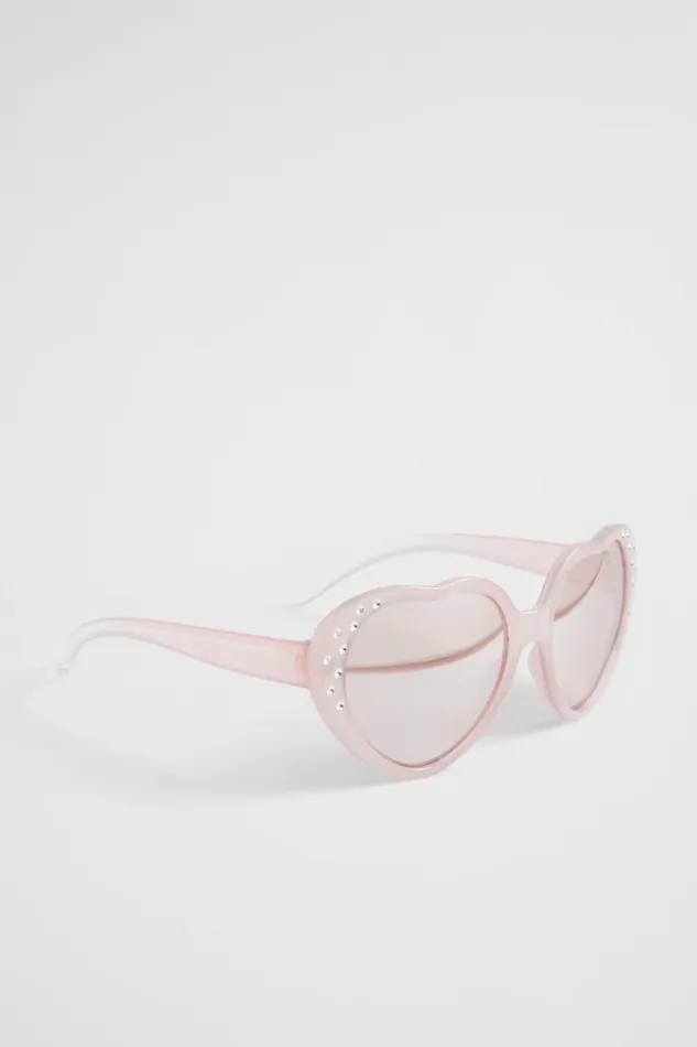 Sunglasses and Goggles Girl Seed Heritage Crystal Heart Sunglasses Dusty Rose
