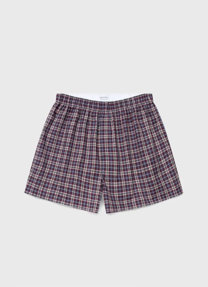 SUNSPEL Boxer Shorts Classic Boxer Shorts Maroon Check 8211 Men