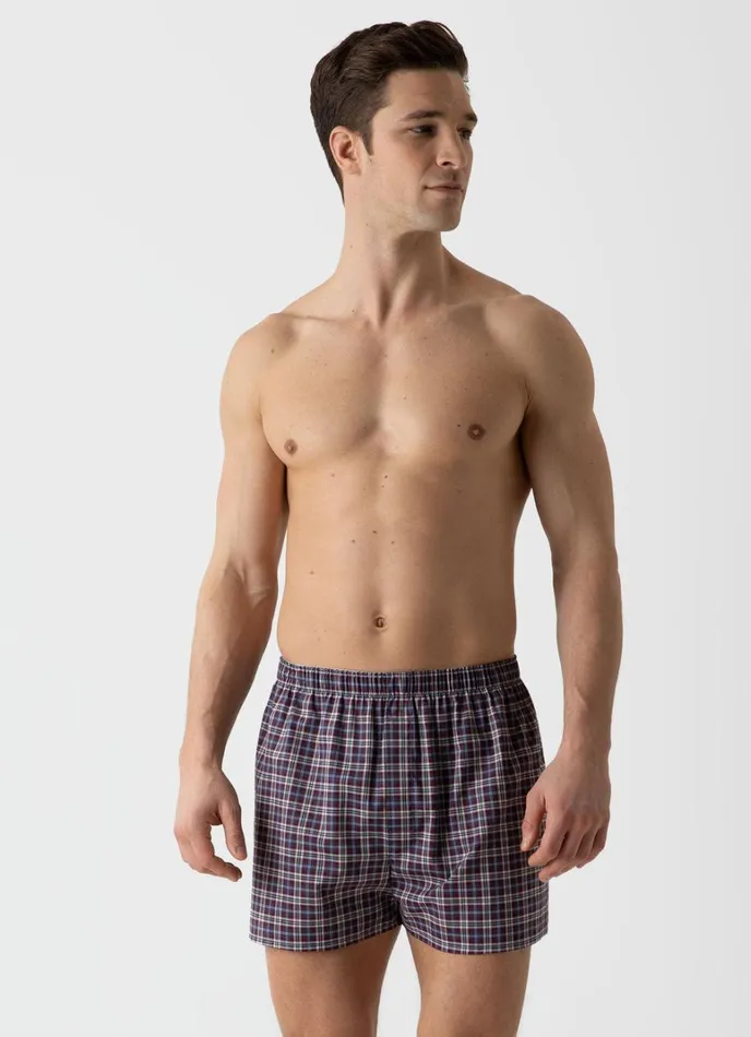 SUNSPEL Boxer Shorts Classic Boxer Shorts Maroon Check 8211 Men