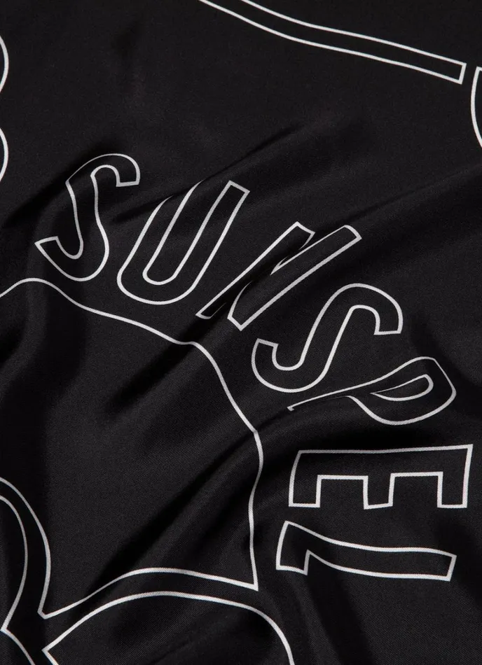 SUNSPEL Hats Scarves Gloves Linear Archive Print Silk Scarf Black 8211 MenWomen