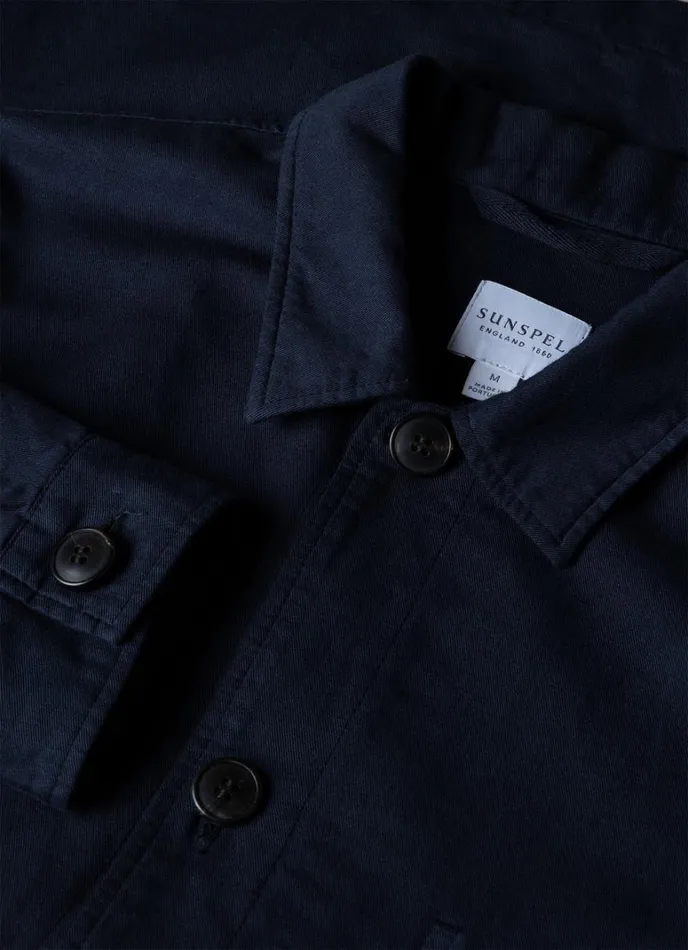 SUNSPEL Jackets and Coats Cotton Linen Twin Pocket Jacket Navy 8211 Men