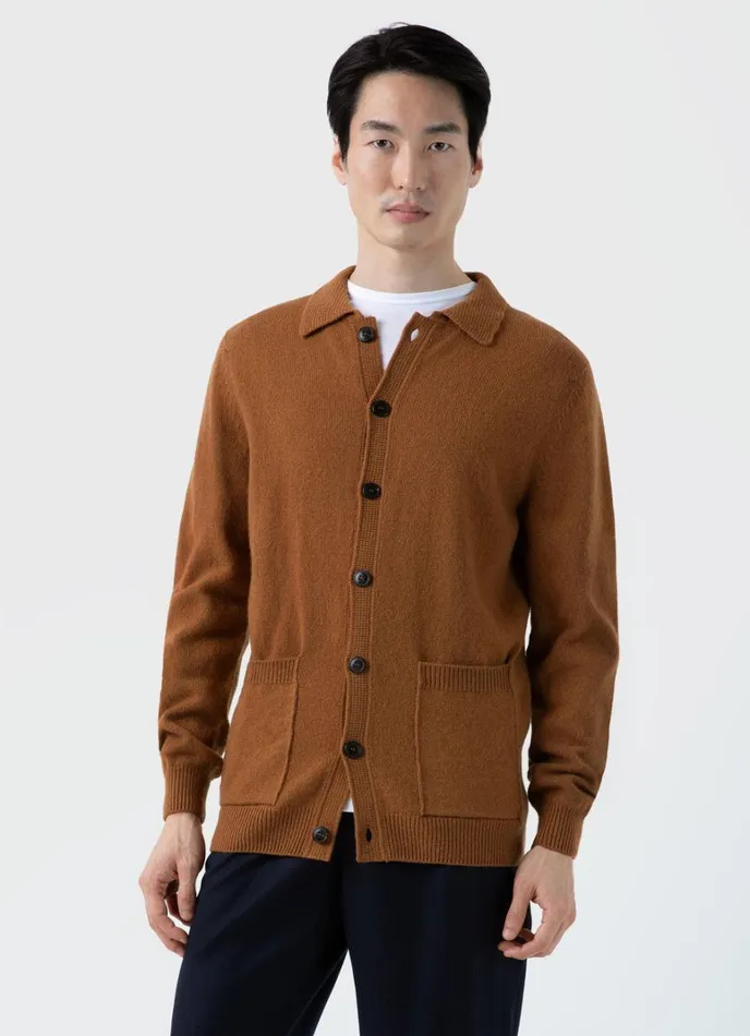 SUNSPEL Jackets and Coats Lambswool Jacket Dark Camel 8211 Men