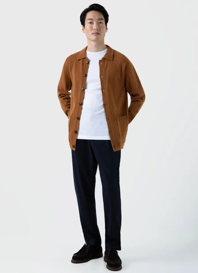 SUNSPEL Jackets and Coats Lambswool Jacket Dark Camel 8211 Men