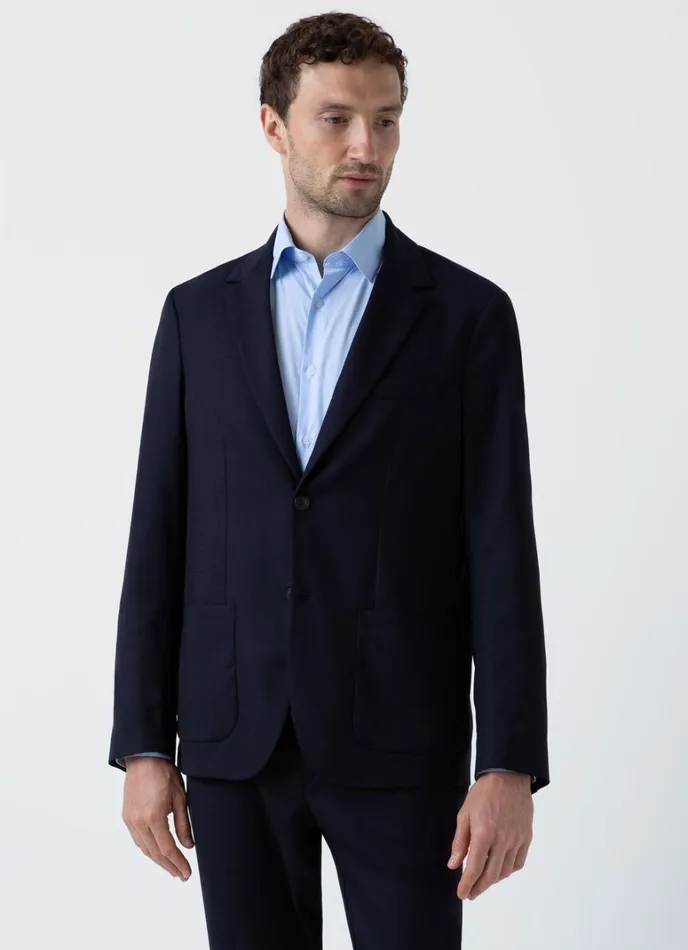 SUNSPEL Jackets and Coats Travel Wool Blazer Navy 8211 Men