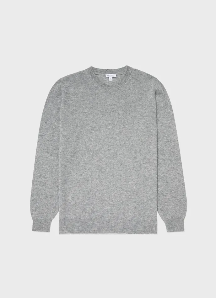 SUNSPEL Knitwear Cashmere Crew Neck Jumper Grey Melange 8211 Men