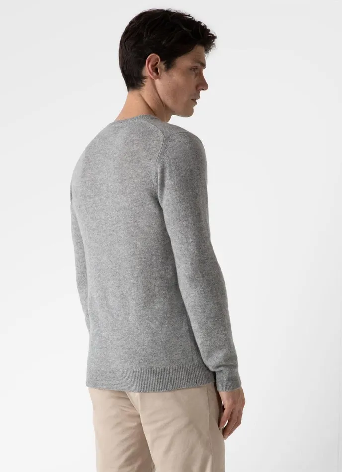 SUNSPEL Knitwear Cashmere Crew Neck Jumper Grey Melange 8211 Men