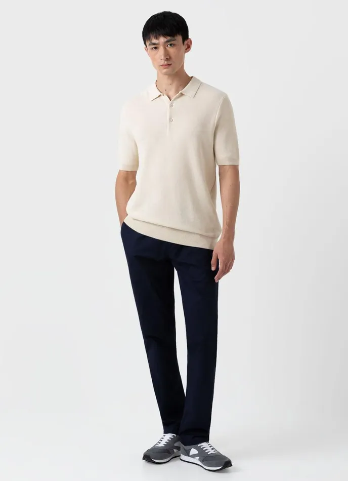 SUNSPEL Knitwear Knit Polo Shirt Ecru 8211 Men