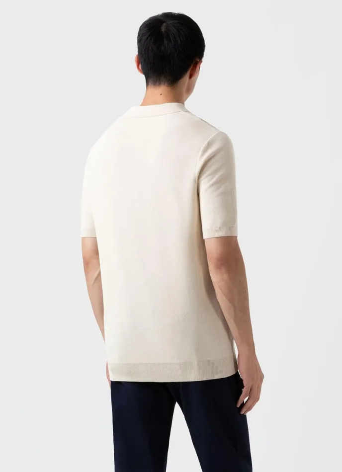 SUNSPEL Knitwear Knit Polo Shirt Ecru 8211 Men