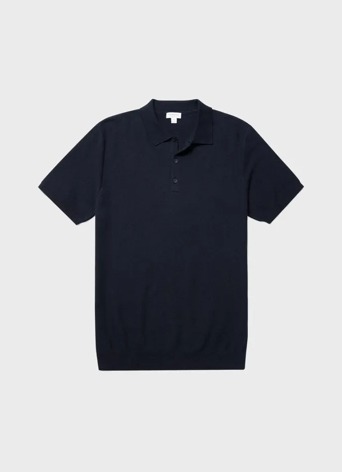 SUNSPEL Knitwear Knit Polo Shirt Navy 8211 Men