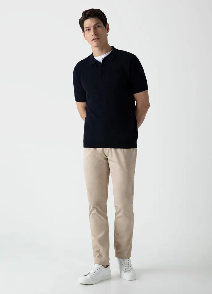 SUNSPEL Knitwear Knit Polo Shirt Navy 8211 Men
