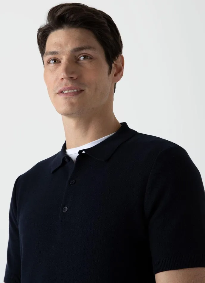 SUNSPEL Knitwear Knit Polo Shirt Navy 8211 Men