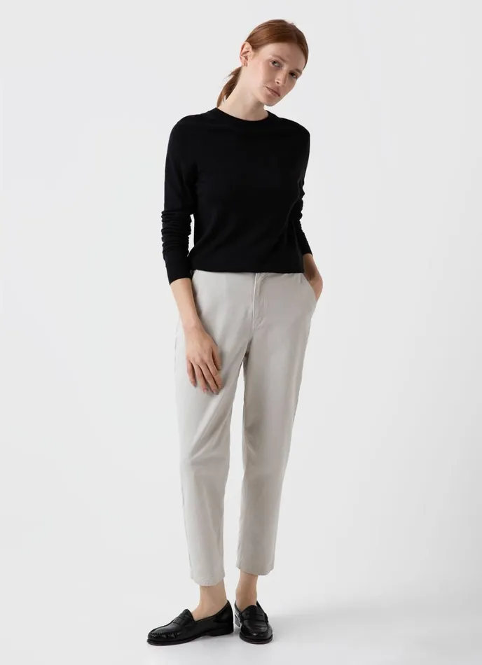 SUNSPEL Knitwear Merino Silk Crew Neck Jumper Black 8211 Women