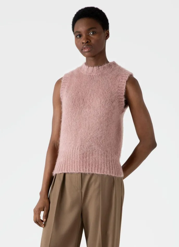 SUNSPEL Knitwear Mohair Silk Vest Vintage Pink 8211 Women