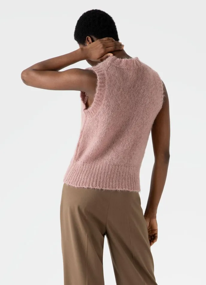 SUNSPEL Knitwear Mohair Silk Vest Vintage Pink 8211 Women