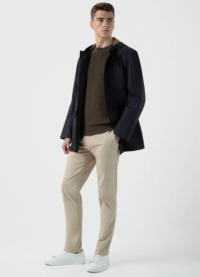 SUNSPEL Knitwear Waffle Stitch Crew Neck Jumper Khaki 8211 Men