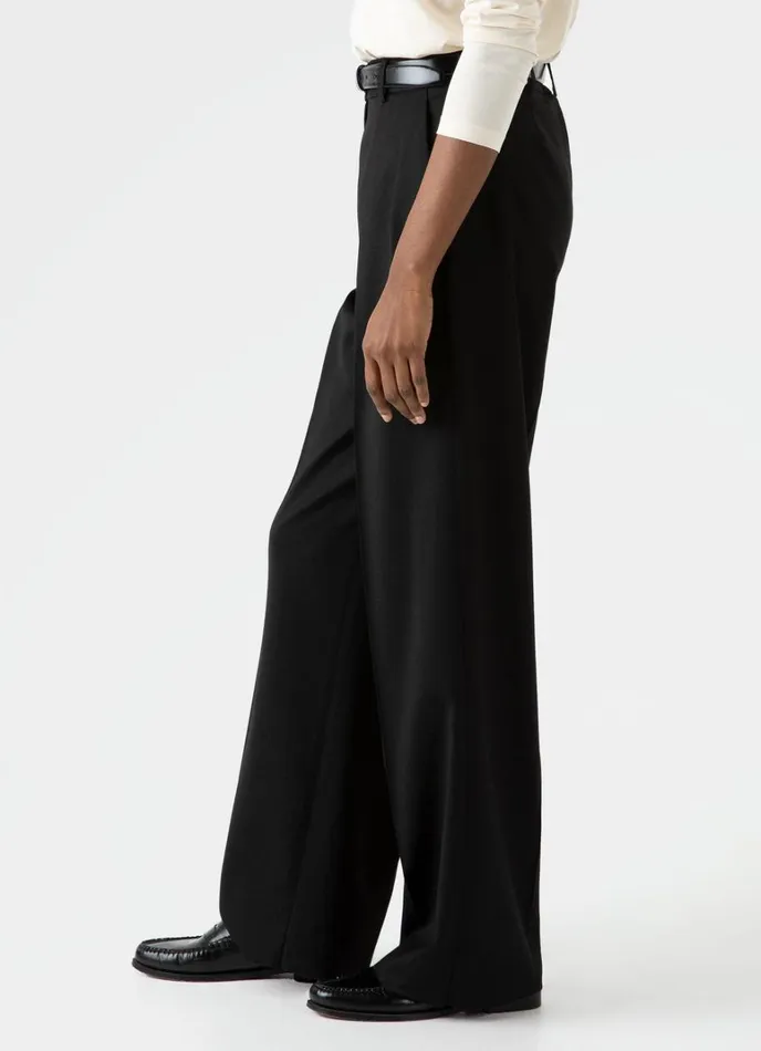SUNSPEL Pants Pleated Wool Trouser Black 8211 Women