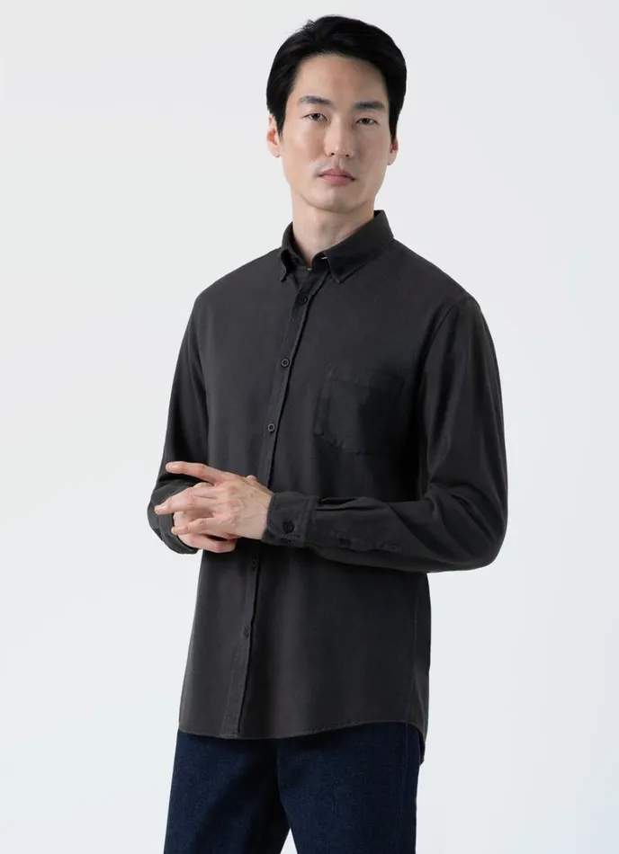 SUNSPEL Shirts Button Down Flannel Shirt Anthracite 8211 Men