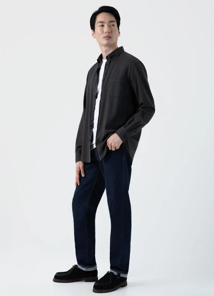 SUNSPEL Shirts Button Down Flannel Shirt Anthracite 8211 Men