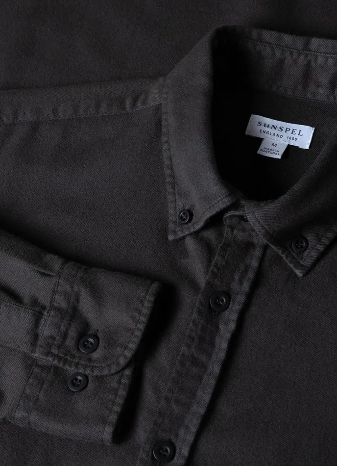 SUNSPEL Shirts Button Down Flannel Shirt Anthracite 8211 Men