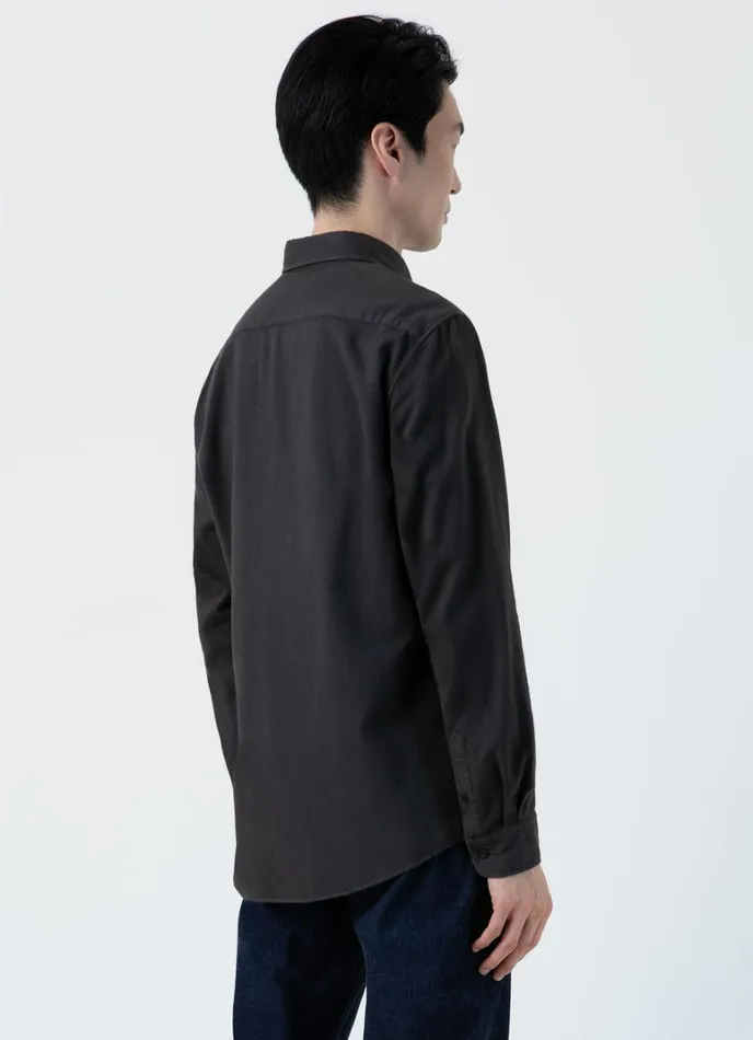 SUNSPEL Shirts Button Down Flannel Shirt Anthracite 8211 Men