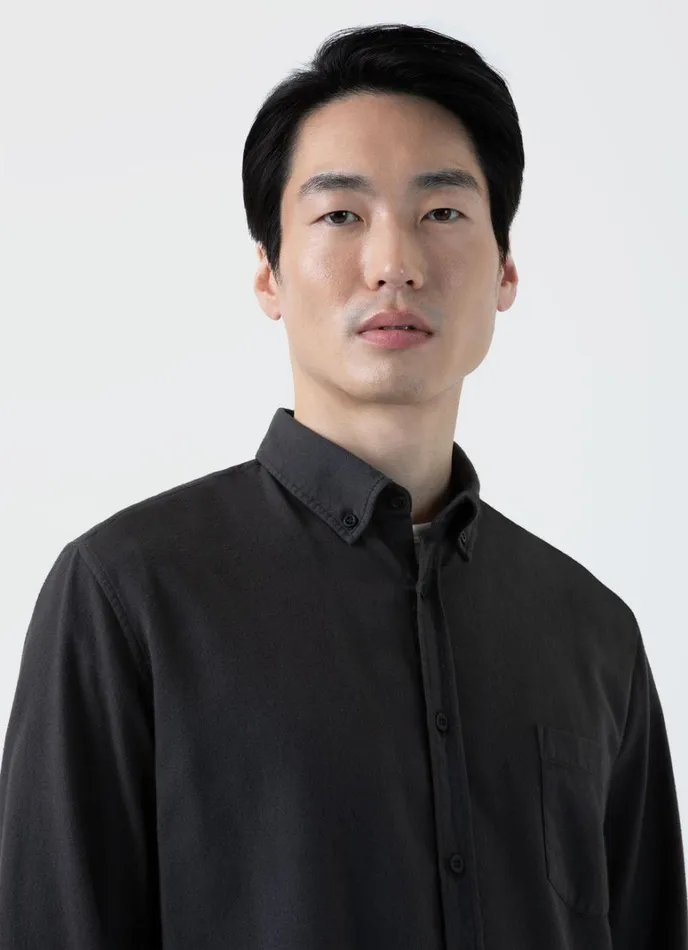 SUNSPEL Shirts Button Down Flannel Shirt Anthracite 8211 Men