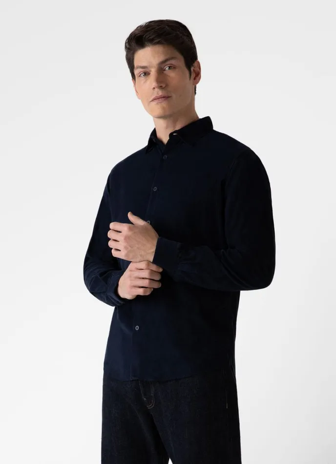 SUNSPEL Shirts Fine Cord Shirt Navy 8211 Men