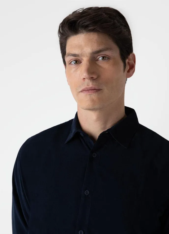 SUNSPEL Shirts Fine Cord Shirt Navy 8211 Men