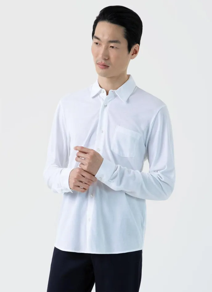 SUNSPEL Shirts Piqu Shirt White 8211 Men