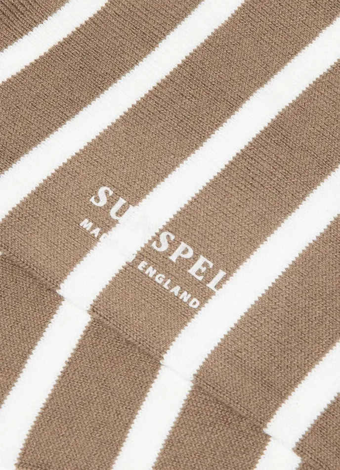 SUNSPEL Socks Cotton Socks Dark Stoneecru Breton Stripe 8211 Men