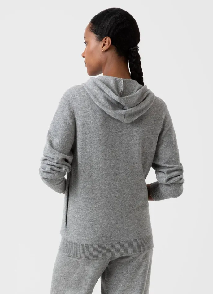 SUNSPEL Sweatshirts and Sweatpants Cashmere Zip Hoodie Grey Melange 8211 Women