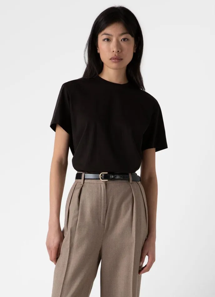 SUNSPEL Tshirts and Tops Boy Fit Tshirt Coffee 8211 Women