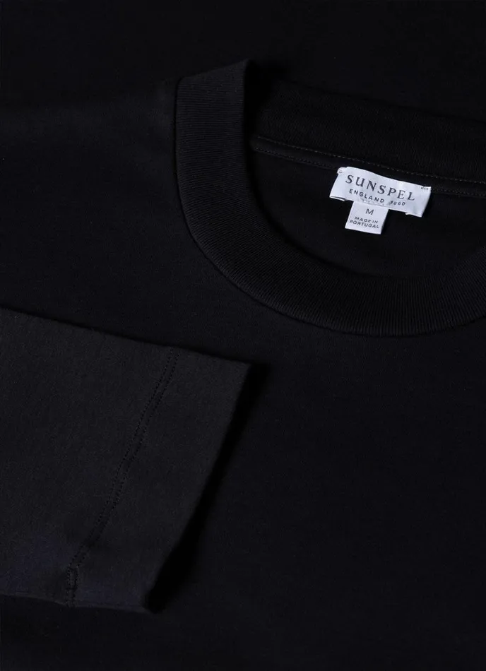 SUNSPEL Tshirts Long Sleeve Heavyweight Tshirt Black 8211 Men