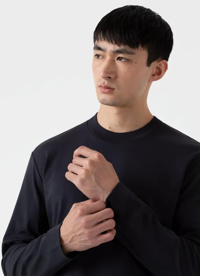 SUNSPEL Tshirts Long Sleeve Heavyweight Tshirt Black 8211 Men