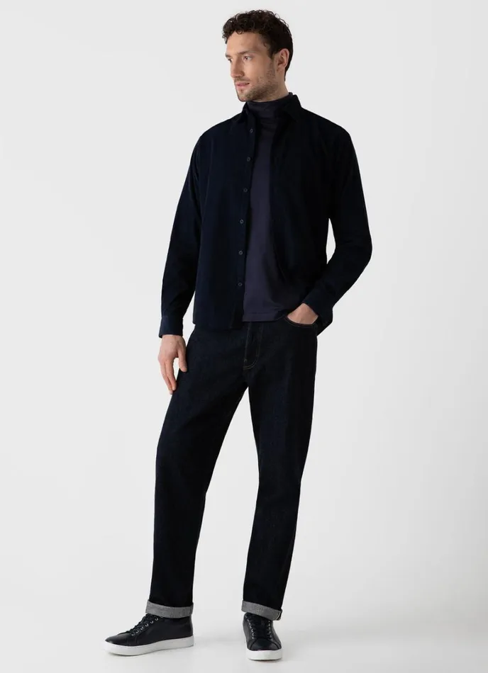 SUNSPEL Tshirts Long Sleeve Roll Neck Tshirt Navy 8211 Men