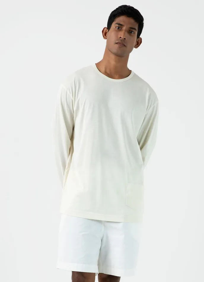 SUNSPEL Tshirts X Nigel Cabourn Long Sleeve Tshirt Stone White 8211 Men