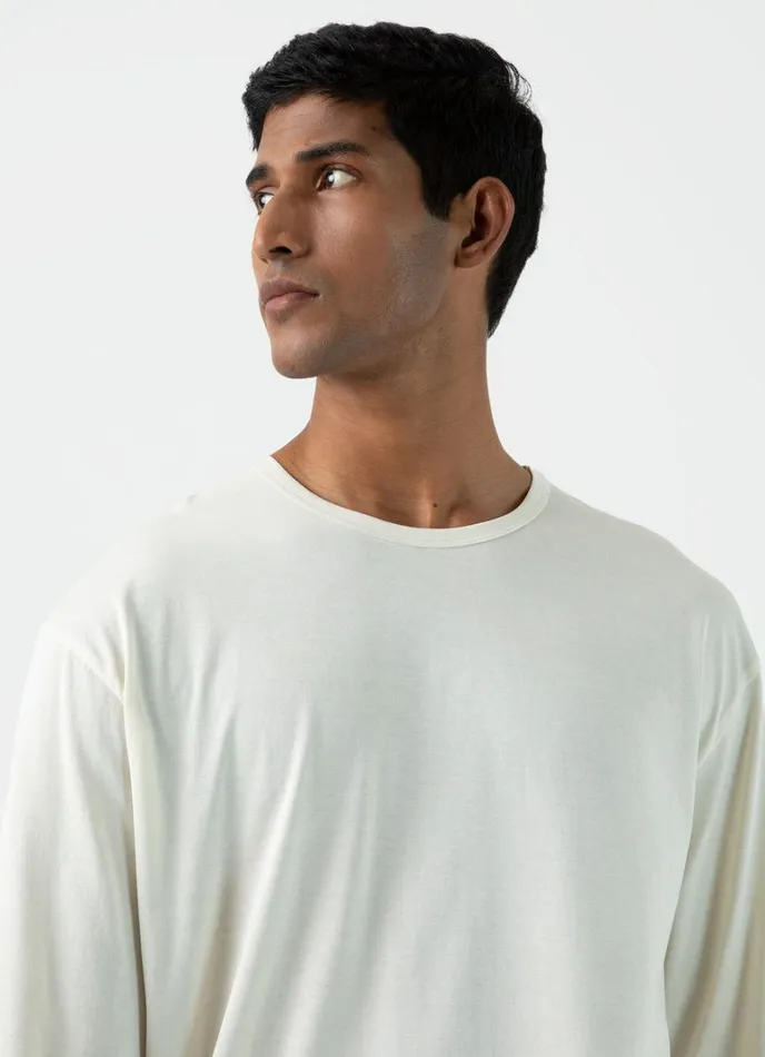 SUNSPEL Tshirts X Nigel Cabourn Long Sleeve Tshirt Stone White 8211 Men