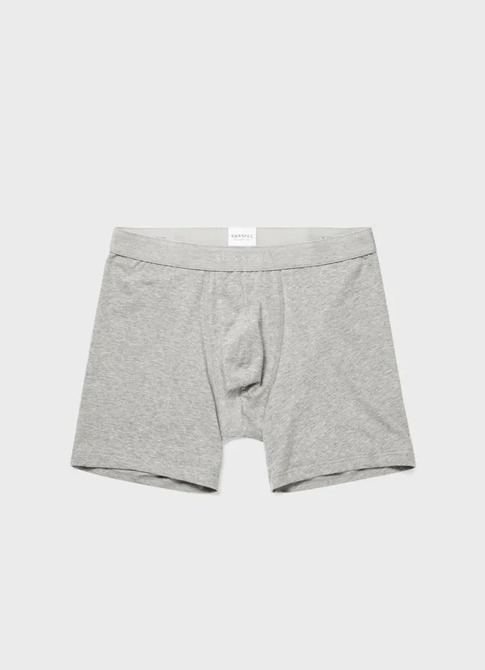 SUNSPEL Trunks and Shorts Long Cut Stretch Cotton Trunks Grey Melange 8211 Men