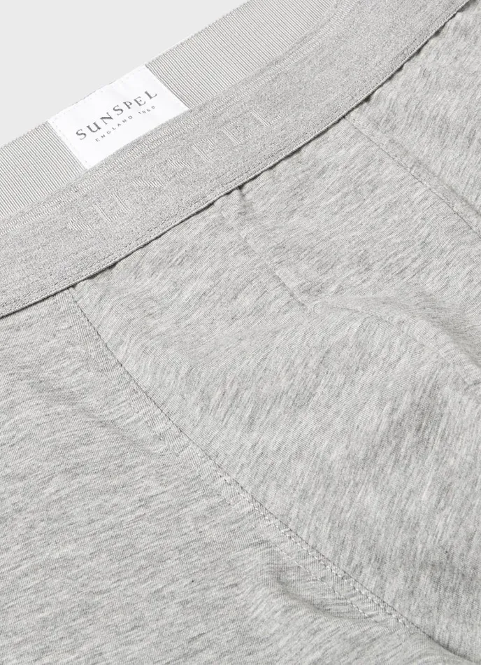 SUNSPEL Trunks and Shorts Long Cut Stretch Cotton Trunks Grey Melange 8211 Men