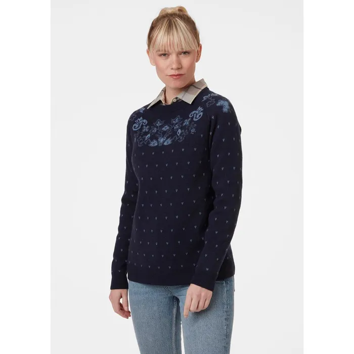 Sweaters Hoodies and Long Sleeve Shirts Women Helly Hansen W WOOL KNIT SWEATER 597 Navy