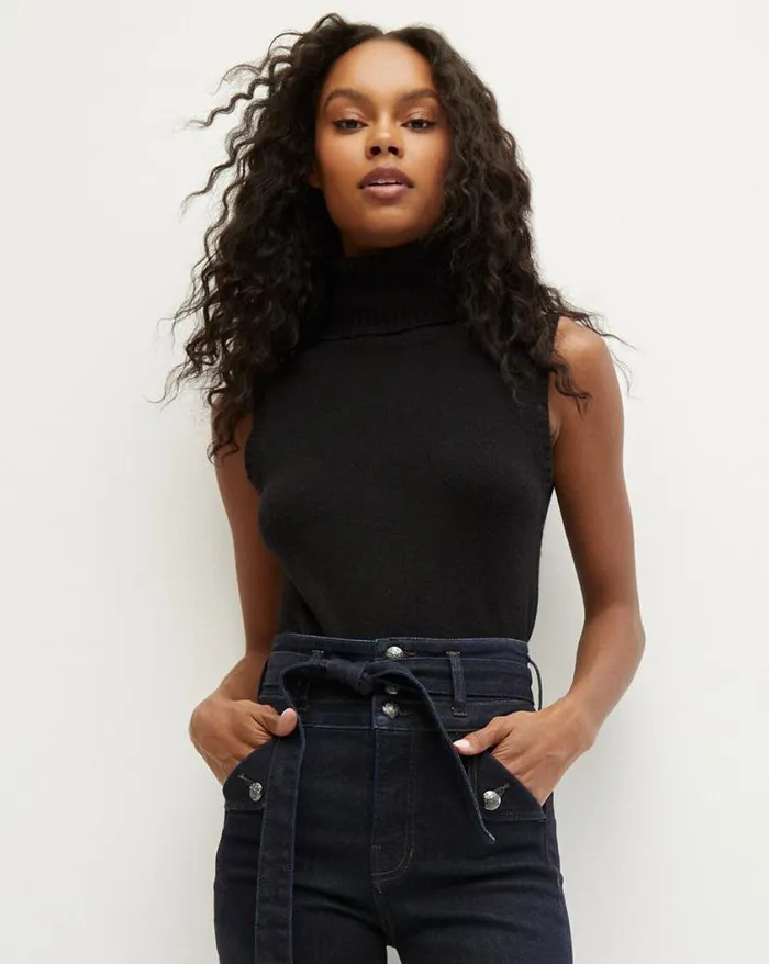 Sweaters Shop Veronica Beard Mazzy Cashmere Shell Black