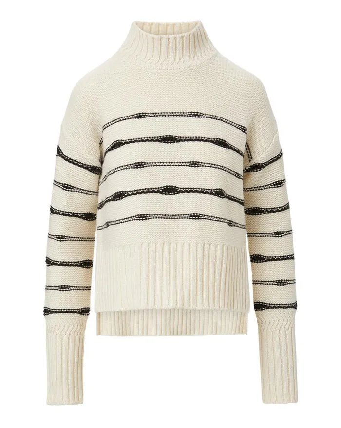 Sweaters Shop Veronica Beard Viori Striped Sweater Whiteblack