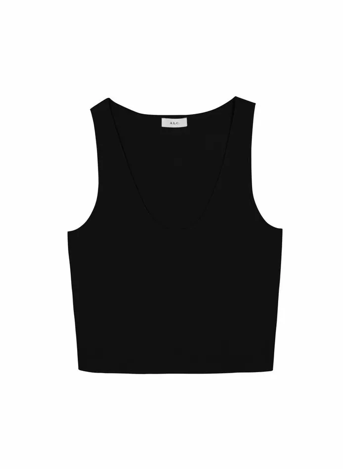 Sweaters Women ALC Cleo Compact Knit Top Black Sweaters Women ALC Cleo Compact Knit Top Black